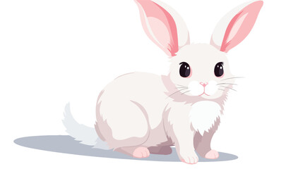 Flat vector design of adorable rabbit. Cute mammal