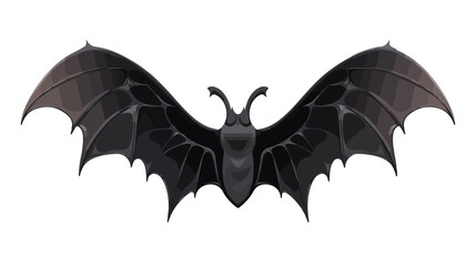 Flat vector icon of black bat wings. Accessory of c