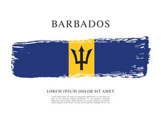 Flag of Barbados, brush stroke background