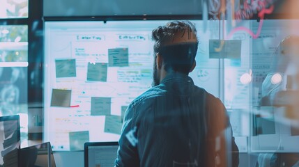 Sales and Marketing Cinematic shots of sales teams and marketers brainstorming campaigns pitching ideas and closing deals to drive revenue and grow AI generated illustration