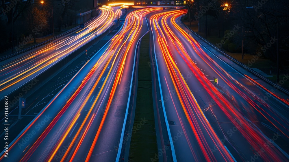 Poster twilight traffic trails professional captures of traffic trails during twilight hours with long expo
