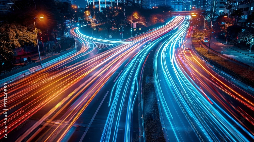 Poster twilight traffic trails professional captures of traffic trails during twilight hours with long expo