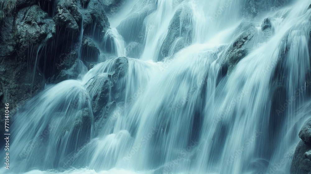 Poster waterfalls in motion professional captures of waterfalls with blurred motion showcasing the dynamic 