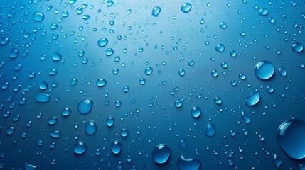 Water drops on blue background  AI generated illustration