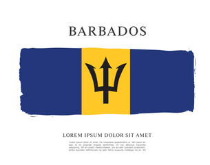 Flag of Barbados, brush stroke background