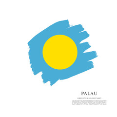 Flag of Palau, brush stroke background