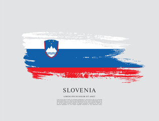 Flag of Slovenia, brush stroke background