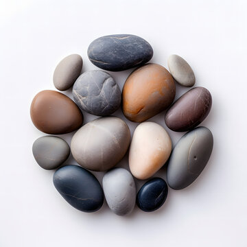 stones on a white