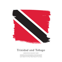 Flag of Trinidad and Tobago, brush stroke background