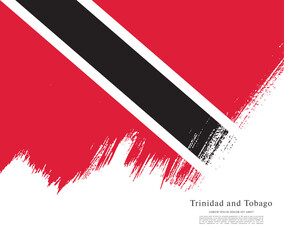 Flag of Trinidad and Tobago, brush stroke background