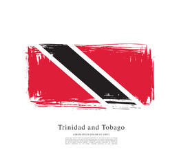 Flag of Trinidad and Tobago, brush stroke background