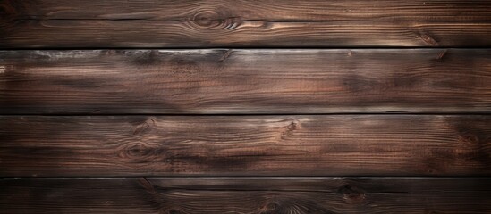 A closeup shot of a brown hardwood table with a rich wood stain, showcasing the intricate pattern of the wood plank. The blurred background highlights the beauty of the natural lumber