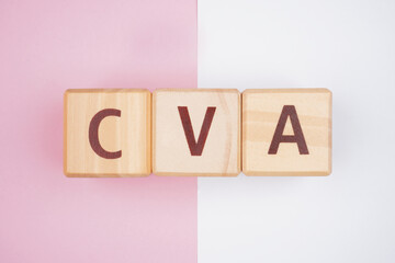 CVA Abbreviations About Health Isolated Background
 - obrazy, fototapety, plakaty