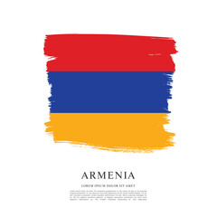 Fototapeta premium Flag of Armenia, brush stroke background
