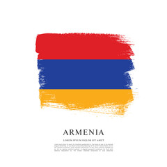 Flag of Armenia, brush stroke background