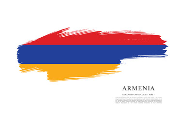 Flag of Armenia, brush stroke background