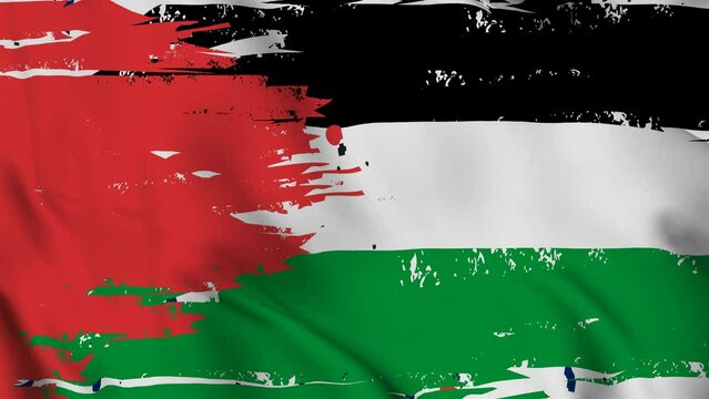 Palestine Waving Flag, Palestine Flag, Palestine Flag Waving Animation, Palestine Flag 4K Footage