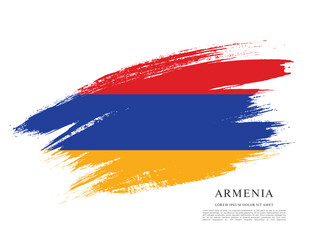 Flag of Armenia, brush stroke background