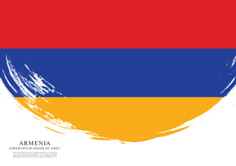 Flag of Armenia, brush stroke background