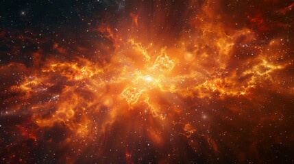 Fototapeta na wymiar Fiery galaxy nebula, cosmic marvel