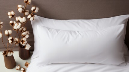 Blank mockup for organic cotton bedding packaging, minimalist design