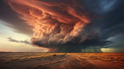 Ensemble of dramatic storm clouds over landscapes