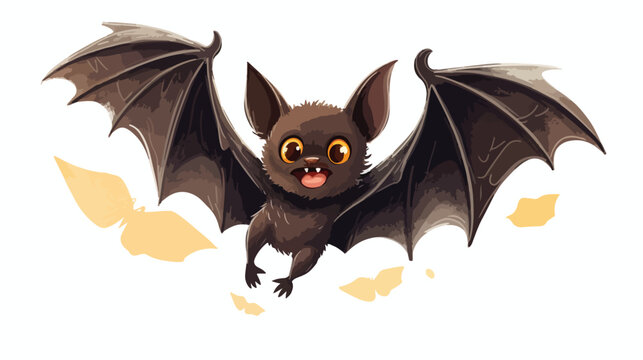 Freehand textured cartoon halloween bat flat cartoon
