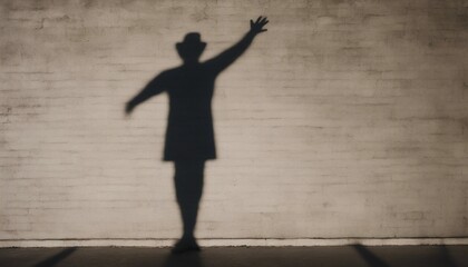 a person's shadow stretching across a wall. The shadow takes on a life of its own, distorting and transforming into a fantastical creature.