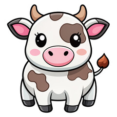 cow on white background