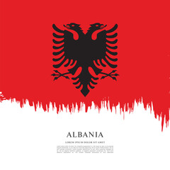 Flag of Albania, brush stroke background