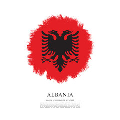 Flag of Albania, brush stroke background