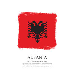 Flag of Albania, brush stroke background