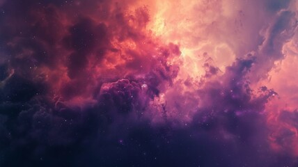 Cosmic cloudscape with vibrant colors - Ethereal celestial scene with vivid interstellar cloud formations representing infinity - obrazy, fototapety, plakaty