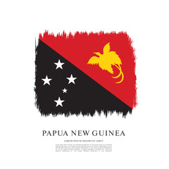 Flag of Papua New Guinea, brush stroke background