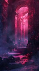 Echoes of the Abyss:Tombs Whisper in Veiled Darkness,Commanding Attention with Bold and Vibrant Colors