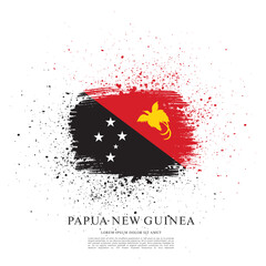 Flag of Papua New Guinea, brush stroke background