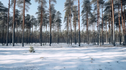 winter forest in the snow.