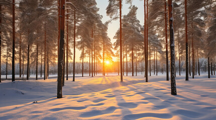 winter forest in the snow.
