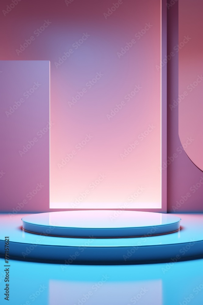 Poster a simple abstract background featuring a premium showcase podium under a gentle pool of light ai gen