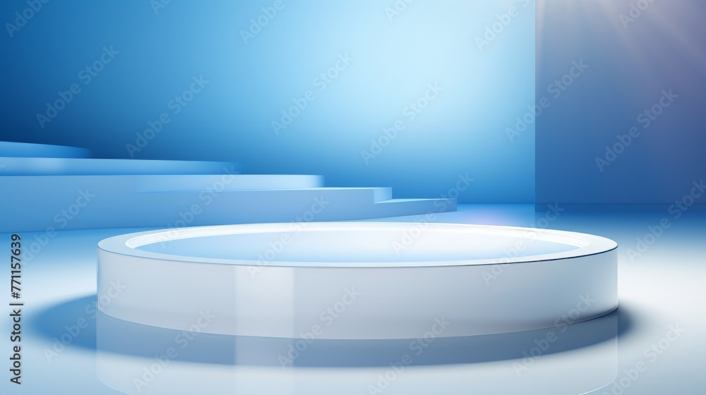 Poster a simple abstract background featuring a premium showcase podium under a gentle pool of light ai gen