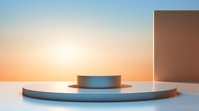 A simple abstract background featuring a premium showcase podium under a gentle pool of light  AI generated illustration