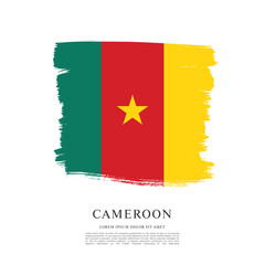 Flag of Cameroon, brush stroke background