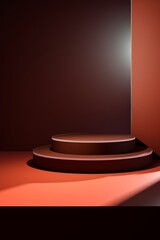 Obraz premium Abstract background design portraying a premium podium with a hint of shadow and light AI generated illustration