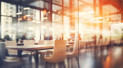 Abstract blur and defocused modern office interior for background  AI generated illustration