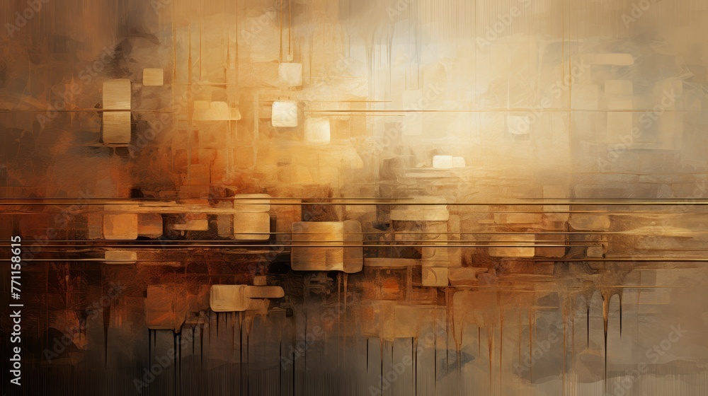 Aufkleber abstract digital art in warm earth tones creating a visually rich and textured composition ai genera