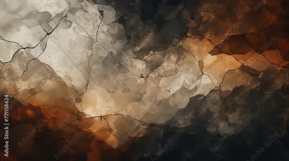 Poster abstract digital art with earthy tones creating a visually rich and textured composition ai generate