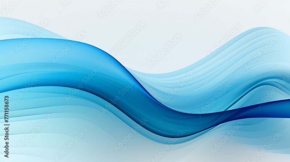 Poster abstract digital waves in cool blue tones symbolizing the integration of technology and modernity in