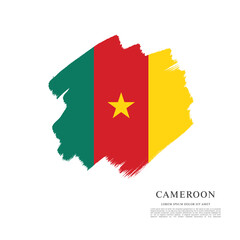 Flag of Cameroon, brush stroke background