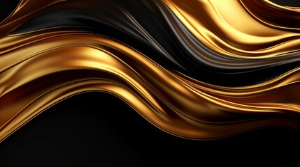 Abstract Liquid Gold Texture on Dark Background  AI generated illustration