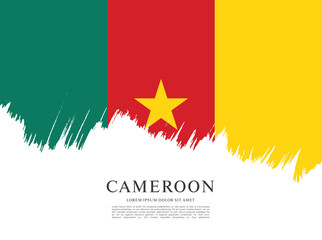 Flag of Cameroon, brush stroke background